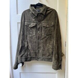 Todd Snyder Olive Green Suede Trucker Jacket
